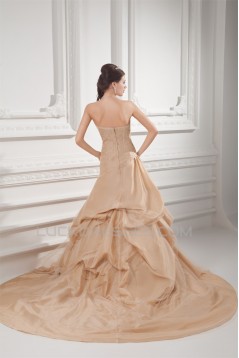Elegant A-Line Sleeveless Taffeta Strapless Wedding Dresses 2031166