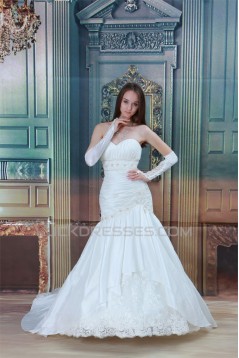 Elegant Sleeveless Spaghetti Straps Mermaid/Trumpet Beaded Lace Wedding Dresses 2031172