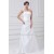 Fashionable Sleeveless One-Shoulder Satin A-Line Best Wedding Dresses 2031195