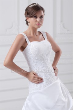 New Arrival A-Line Straps Sleeveless Satin Organza Wedding Dresses 2031243