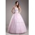 Satin Fine Netting Floor-Length Strapless Beaded Wedding Dresses 2031270