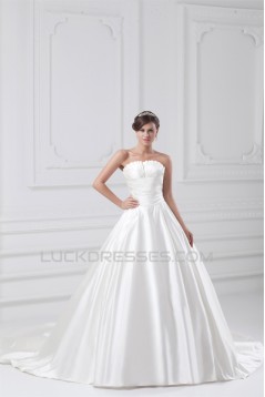 Satin Sleeveless Strapless Ball Gown New Arrival Wedding Dresses 2031302