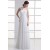 Sheath/Column Chiffon Elastic Woven Satin Halter Wedding Dresses 2031306