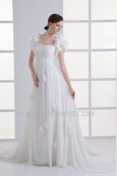 Empire Straps Chiffon Beaded Lace Wedding Dresses Maternity Wedding Dresses 2031311