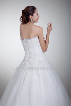 Sleeveless Ball Gown Satin Net Strapless New Arrival Wedding Dresses 2031317