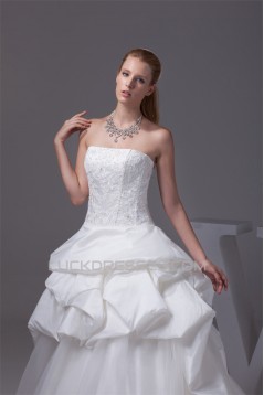 Ball Gown Sleeveless Satin Taffeta Strapless Wedding Dresses 2030133