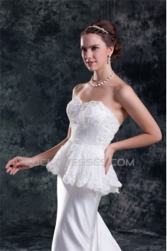 Sleeveless Satin Lace Sweetheart Mermaid/Trumpet Beautiful Wedding Dresses 2031333