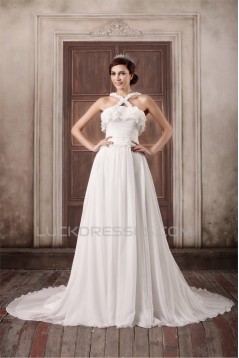Straps Chiffon Elastic Woven Satin A-Line New Arrival Wedding Dresses 2031374