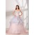 Sweetheart Satin Organza Sleeveless Ball Gown Wedding Dresses with Color 2031386