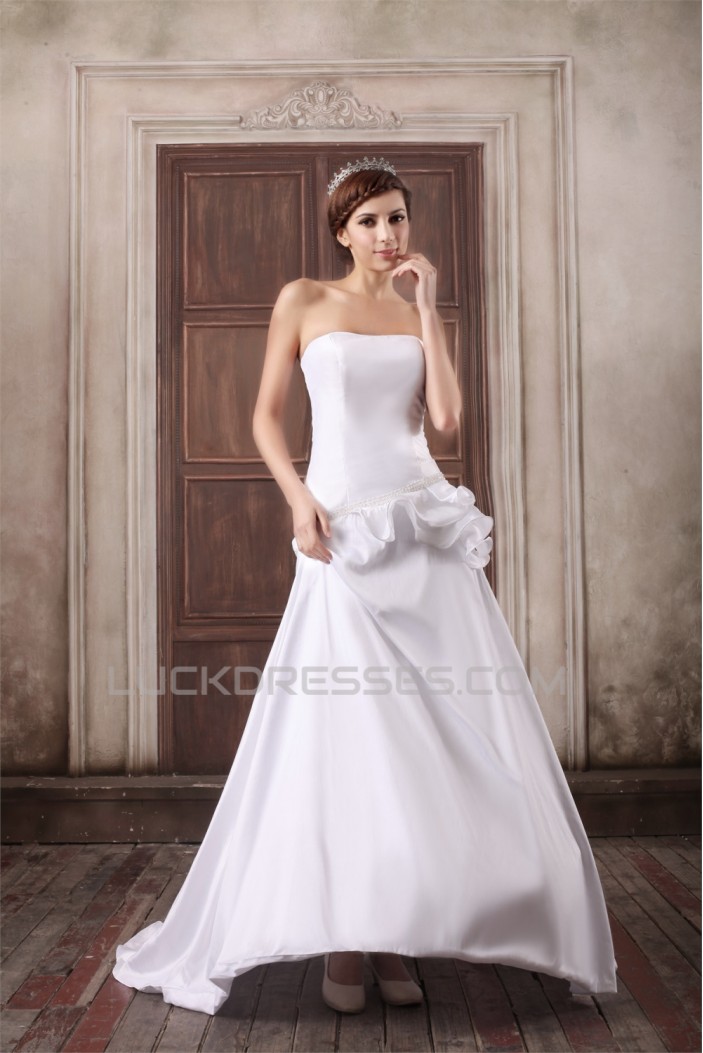 Taffeta A-Line Soft Sweetheart Sleeveless Sweet Wedding Dresses 2031397