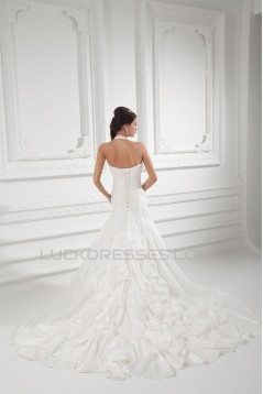 Taffeta Halter A-Line Sleeveless Most Beautiful Wedding Dresses 2031399