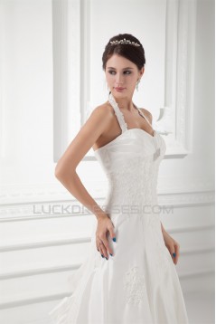 Taffeta Halter A-Line Sleeveless Most Beautiful Wedding Dresses 2031399