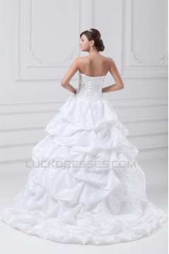 Taffeta Sweetheart Sleeveless Ball Gown Wedding Dresses 2031405