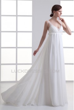 Wonderful V-Neck Sleeveless Chiffon Beaded Empire Wedding Dresses Maternity Wedding Dresses 2031434