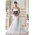 Trumpet/Mermaid Strapless Court Train Black White Wedding Dresses 2031443