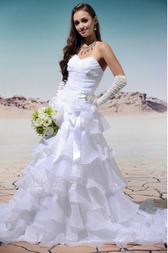A-Line Sweetheart Court Train Wedding Dresses 2031452