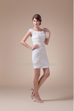 Great Sleeveless Chiffon Scoop Short Wedding Dresses 2031491