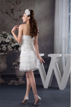 Short/Mini Sleeveless Strapless Beaded Sweet Wedding Dresses 2031527