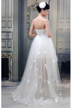 A-Line High Low Strapless Wedding Dresses 2031553