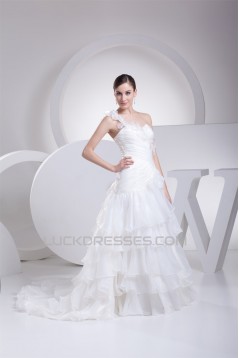 A-Line One-Shoulder Sleeveless Wedding Dresses 2030163