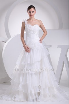 A-Line One-Shoulder Sleeveless Wedding Dresses 2030163