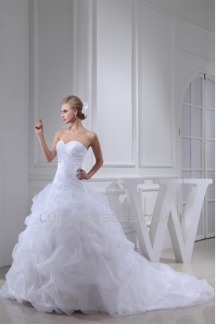Great Sleeveless Sweetheart Satin Lace Organza Best Wedding Dresses 2030165