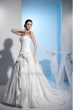 Great Sweetheart Satin Taffeta Netting A-Line Best Wedding Dresses 2030167