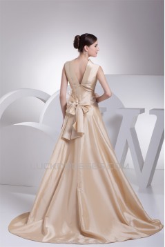 A-Line High-Neck Bows Wedding Dresses 2030173