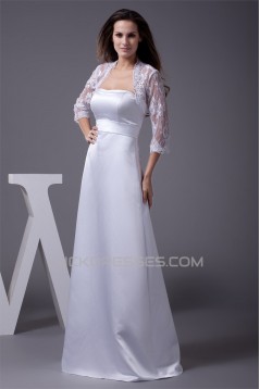 A-Line Strapless Lace Satin Wedding Dresses 2030187