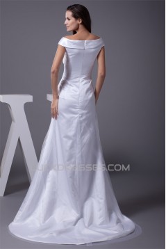 Latest Design A-Line Satin Fine Netting Wedding Dresses 2030191