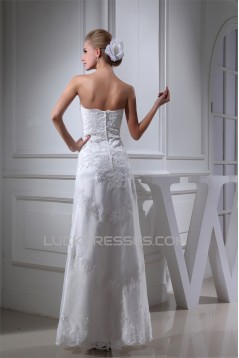 Sheath/Column Lace Organza Soft Sweetheart Wedding Dresses 2030250