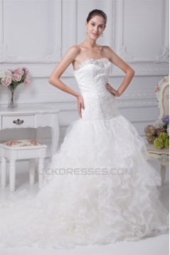 Princess Satin Lace Strapless Sleeveless New Arrival Wedding Dresses 2030251