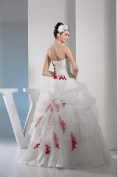 Princess Sleeveless Satin Lace Organza Strapless Wedding Dresses 2030256