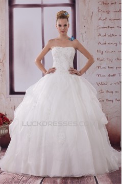 Ball Gown Strapless Beaded Lace Wedding Dresses 2030289
