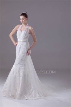 Mermaid/Trumpet Halter Lace Most Beautiful Wedding Dresses 2030290