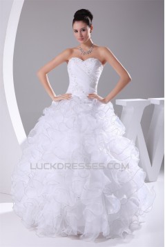Satin Organza Strapless Sleeveless Ball Gown New Arrival Wedding Dresses 2030298