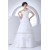 A-Line Satin Organza Straps Short Sleeve Lace Wedding Dresses 2030324