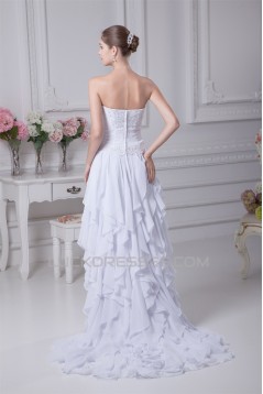 Sleeveless A-Line Sweetheart Chiffon Silk like Satin Wedding Dresses 2030356