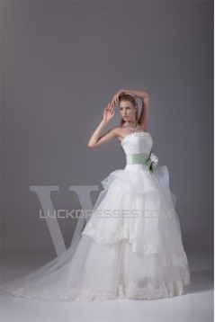 Ball Gown Strapless Sleeveless Satin Organza Nettting New Arrival Wedding Dresses 2030359