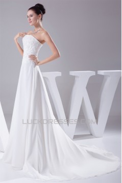 A-Line Sleeveless Strapless Lace Wedding Dresses 2030409