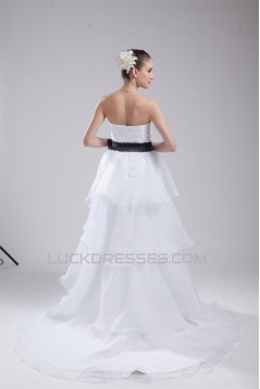 A-Line Satin Organza Sleeveless Strapless Wedding Dresses 2030411