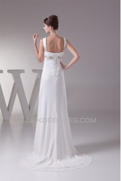 Sleeveless Straps Chiffon Silk like Satin Sweet Wedding Dresses Maternity Wedding Dresses 2030418