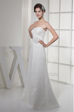 Soft Sweetheart A-Line Satin Organza Sleeveless New Arrival Wedding Dresses 2030434