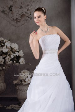 A-Line Strapless Sleeveless Beautiful Wedding Dresses 2030458