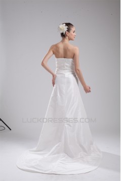 Strapless Sleeveless A-Line Taffeta New Arrival Wedding Dresses 2030459