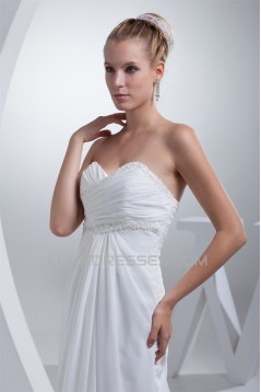 Sweetheart A-Line Chiffon Silk like Satin Best Wedding Dresses 2030468