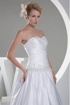 Sweetheart A-Line Sleeveless Satin New Arrival Wedding Dresses 2030472