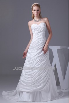 Sweetheart A-Line Sleeveless Taffeta New Arrival Wedding Dresses 2030473