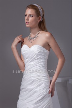 Sweetheart A-Line Sleeveless Taffeta New Arrival Wedding Dresses 2030473