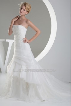 Sweetheart Organza Sleeveless A-Line New Arrival Wedding Dresses 2030480